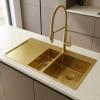 Pure.Sink Exclusivo Gold 1.5 sink with draining board 100x52 cm Tapwing right PEX3418100RT-60